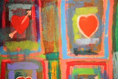 "Love Cycle" Abstract Expressionist Hearts Painting