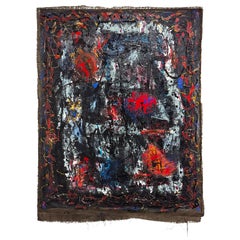 "Lucid Love" Pittura astratta gestuale contemporanea in nero e rosso