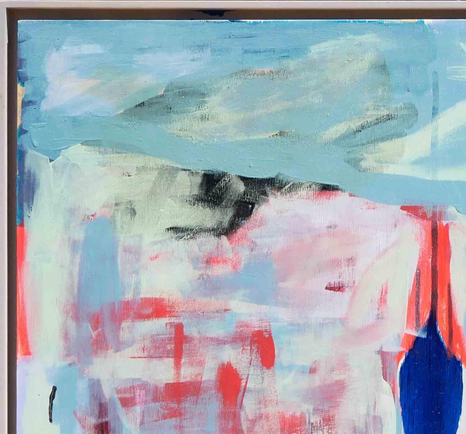 
Quadro geometrico astratto blu e rosso brillante dell'artista di Houston, TX e proprietario di Reeves Design + Art Paul Reeves. Questo dipinto è caratterizzato da tratti decisi e strati di azzurro contrastati da un rosso acceso. Firmato, datato e