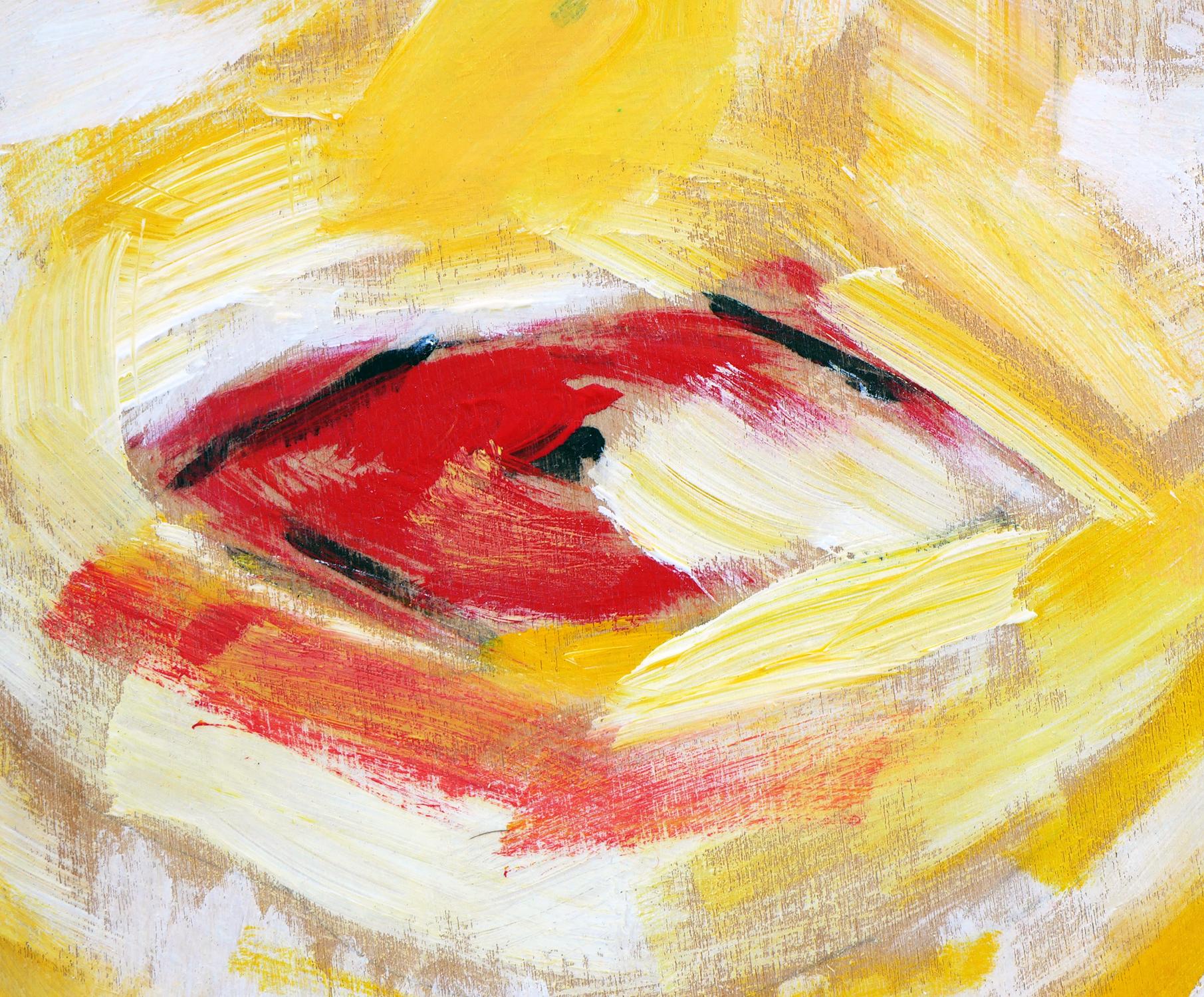 Orange and Yellow-Toned Abstract Figurative Portrait of a Blonde Woman 5