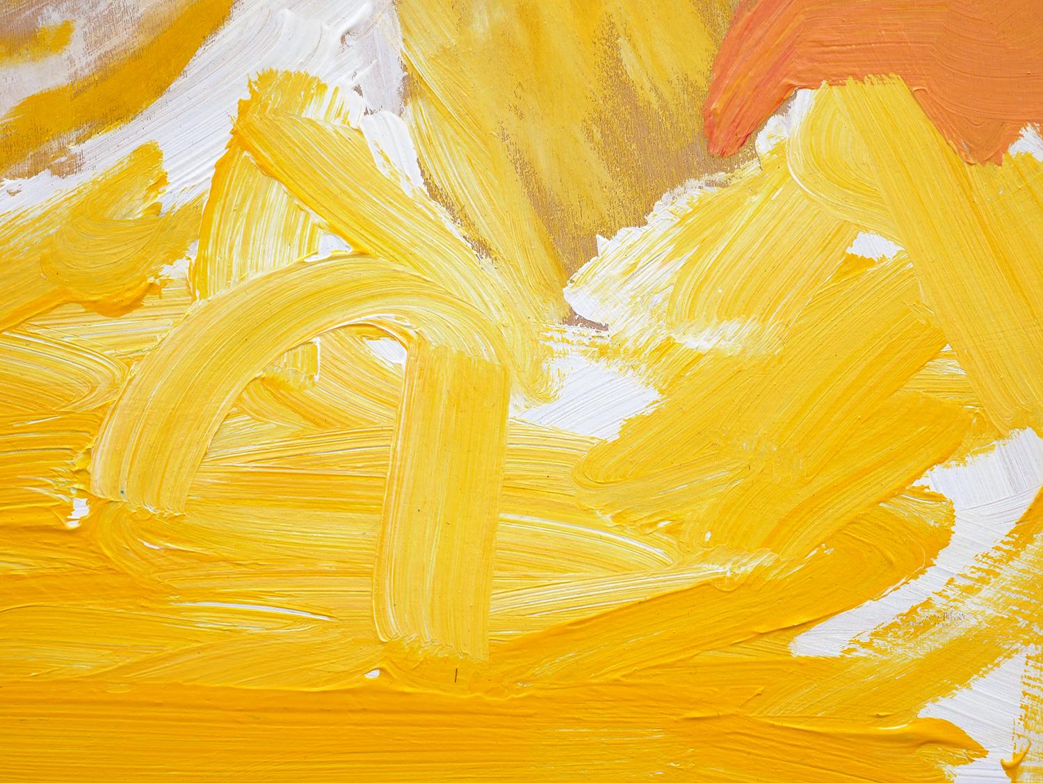 Orange and Yellow-Toned Abstract Figurative Portrait of a Blonde Woman 9