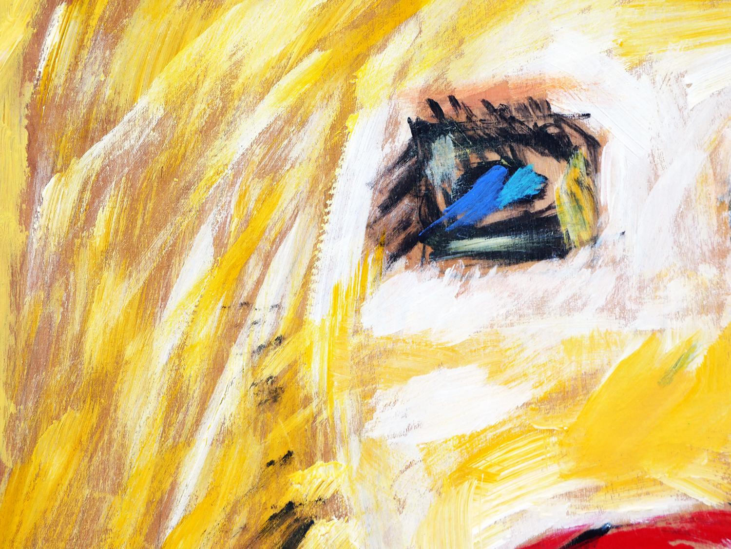 Orange and Yellow-Toned Abstract Figurative Portrait of a Blonde Woman 3