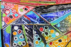"Rebuild the Temple #3" Colorful Abstract Assemblage Painting