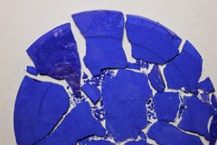 "The End Of Kline Blue" Mixed Media Oil Painting with a Broken Plate