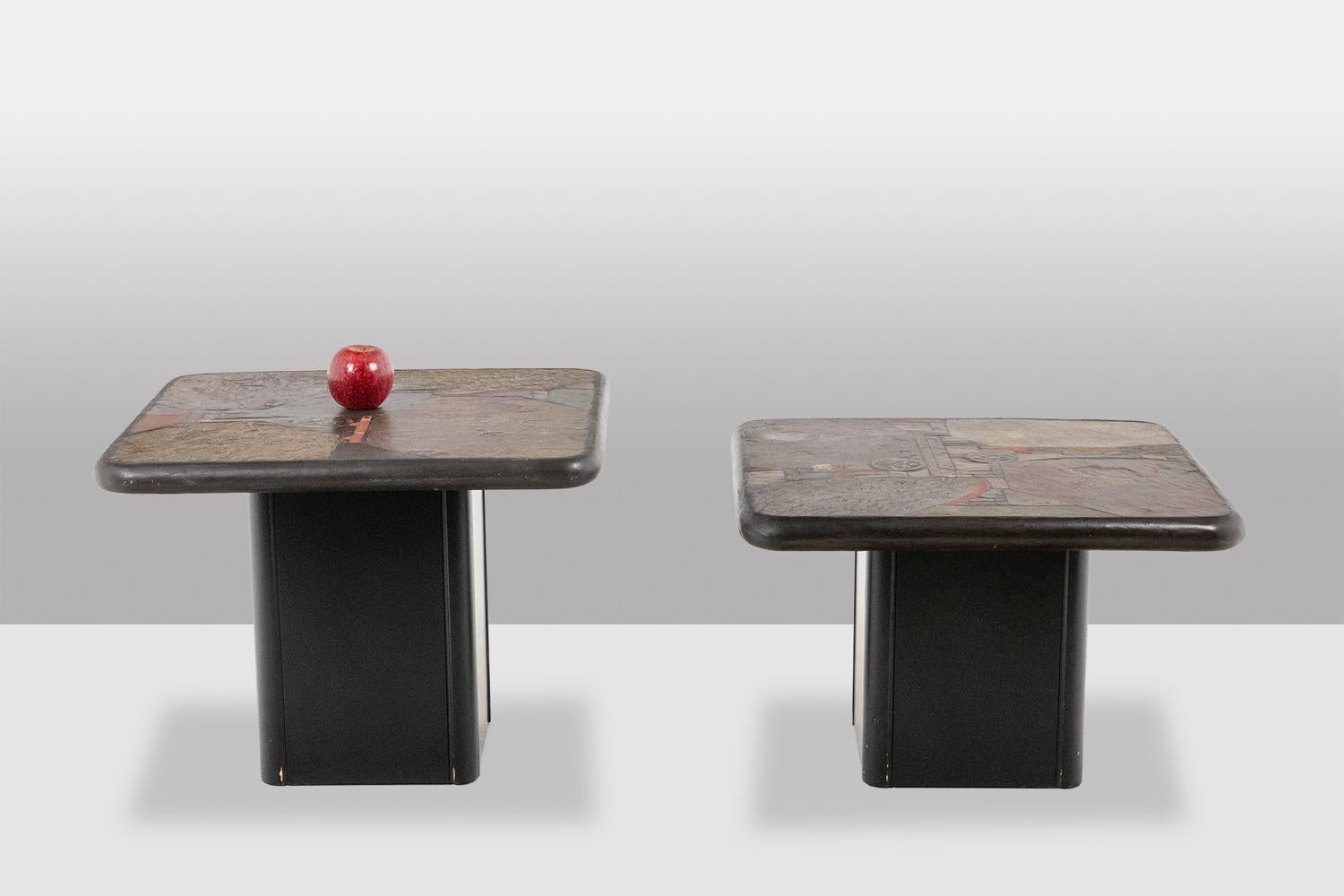 Paul Reinier Kingma. Pareja de mesas de estilo Brutalista. 1970s. en venta 6
