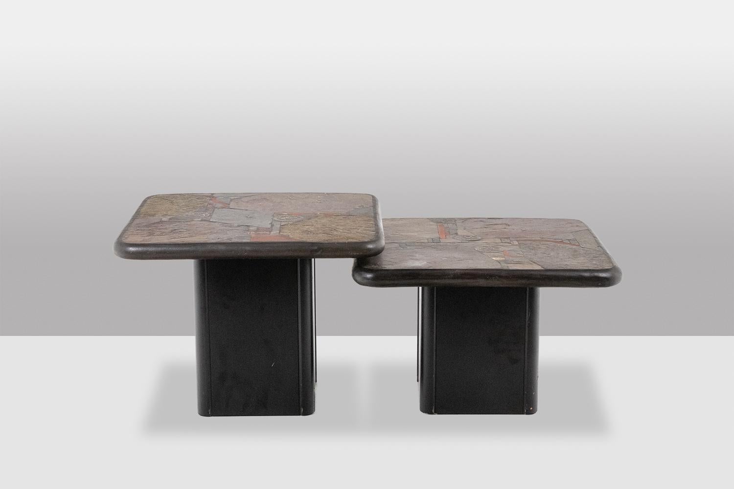 Paul Reinier Kingma.

Pareja de mesas nido de estilo Brutalista, en piedra y bronce.

Obra holandesa realizada en la década de 1970.

Dimensiones:

Al 40 x An 60 x Pr 60 cm

Al 44 x An 60 x Pr 60 cm

Referencia: LS6540556T