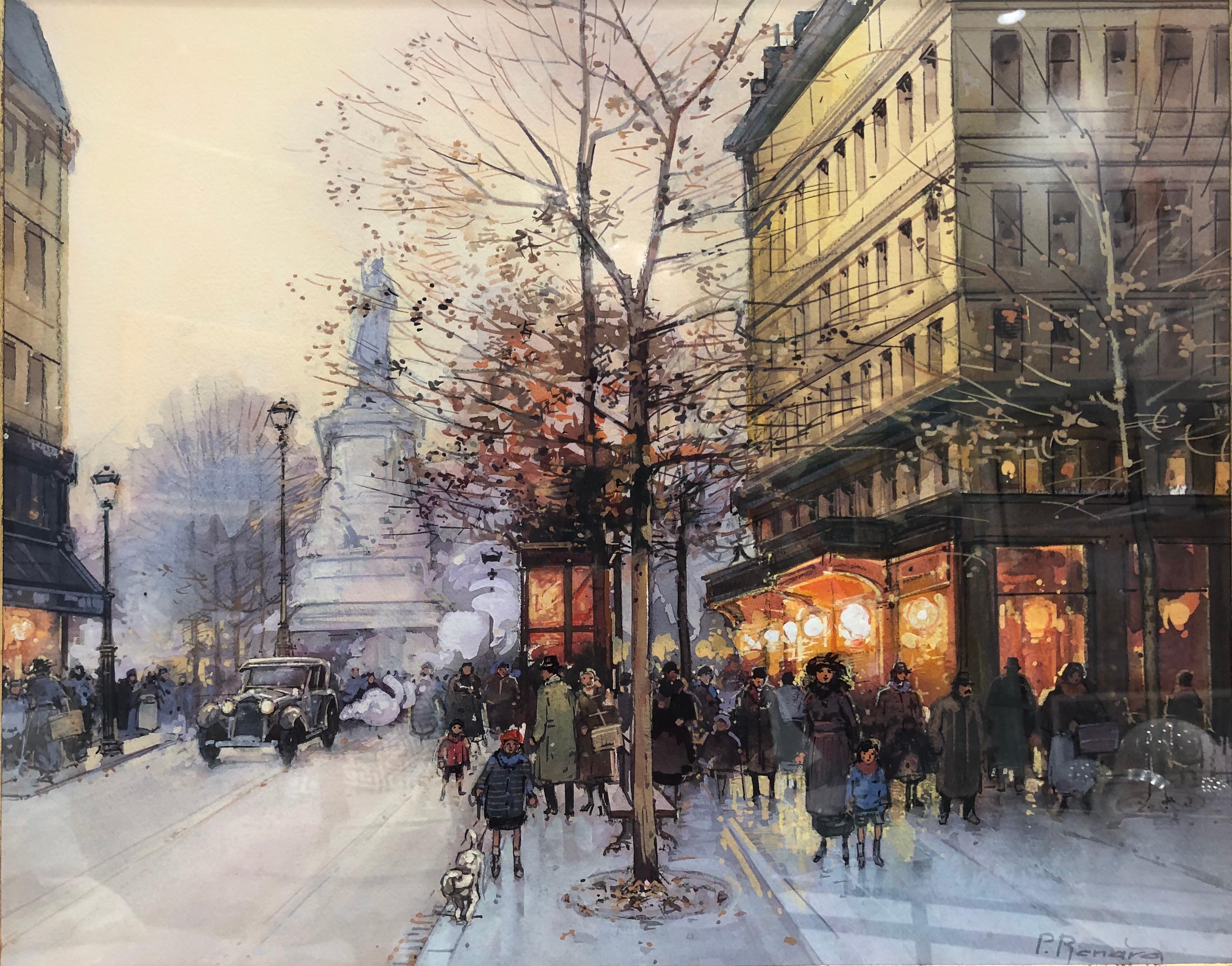 Paul Renard Landscape Painting - Paris Street Scene