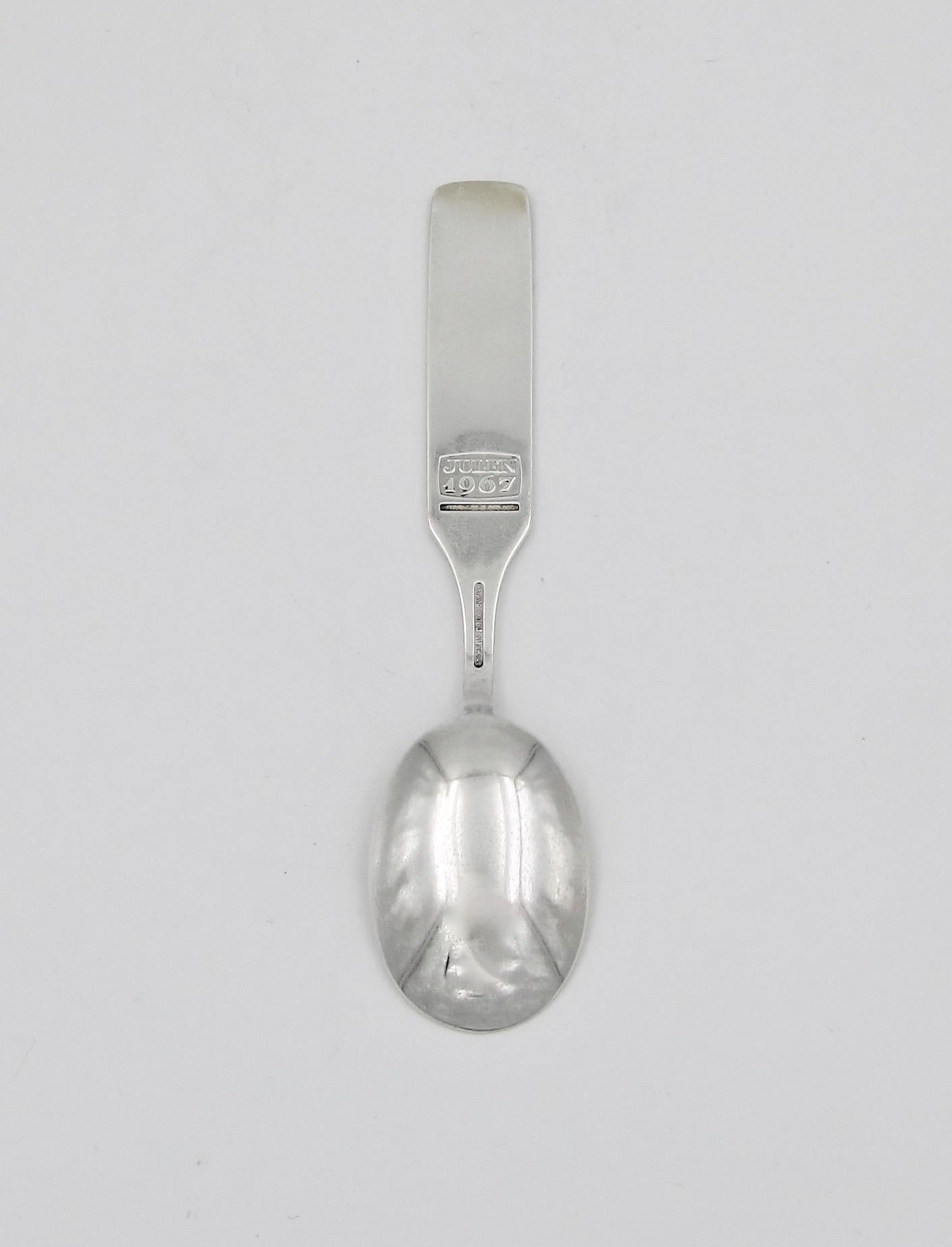 Mid-20th Century 1967 Paul Rene Gauguin for Anton Michelsen Silver and Enamel Christmas Spoon