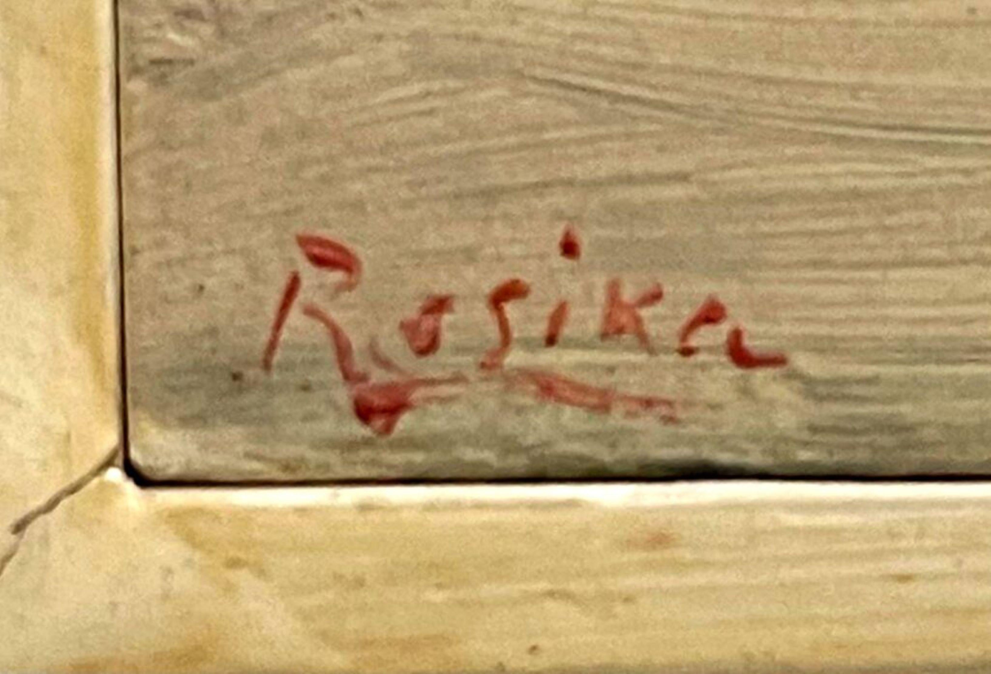 Skowhegan-Wesserunsett, óleo firmado y enmarcado por un protegido de Hans Hofmann - Painting Expresionismo abstracto de Paul Resika