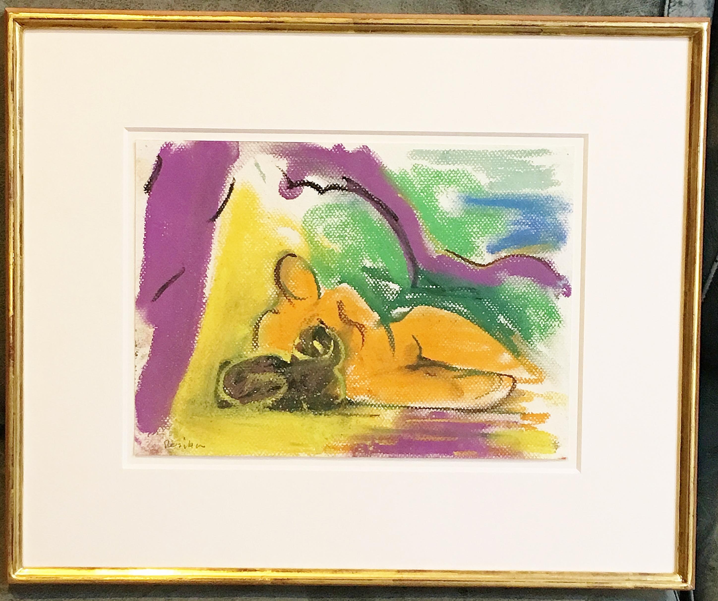 Katzenbaum einer Frau – Painting von Paul Resika