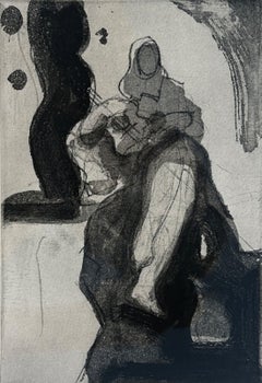"Untitled" Paul Resika, Modernist, Black and White, Abstracted Composition
