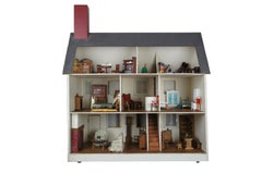 Paul Revere Doll House and Furniture 73 Pc Vintage Wood Accessories Miniatures