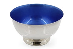 Blaue Emaille-Schale im Paul Revere-Stil aus Sterlingsilber von Towle Silversmiths Nr. 523