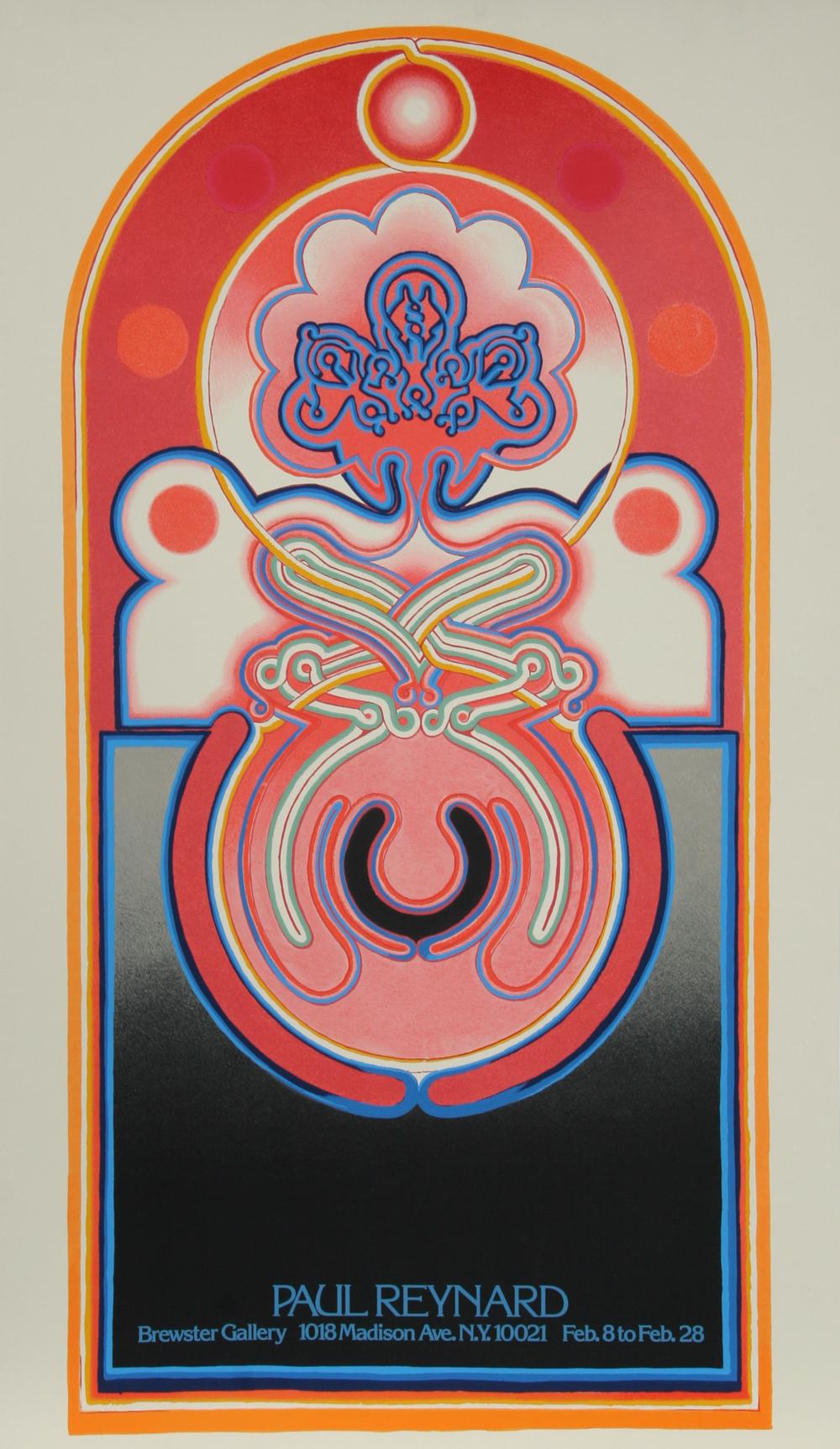 Ausstellung in der Brewster Gallery
Paul Reynard, Franzose/Amerikaner (1927-2005)
Datum: ca. 1975
Siebdruck-Poster
Größe: 45 Zoll x 26 Zoll (114,3 cm x 66,04 cm)