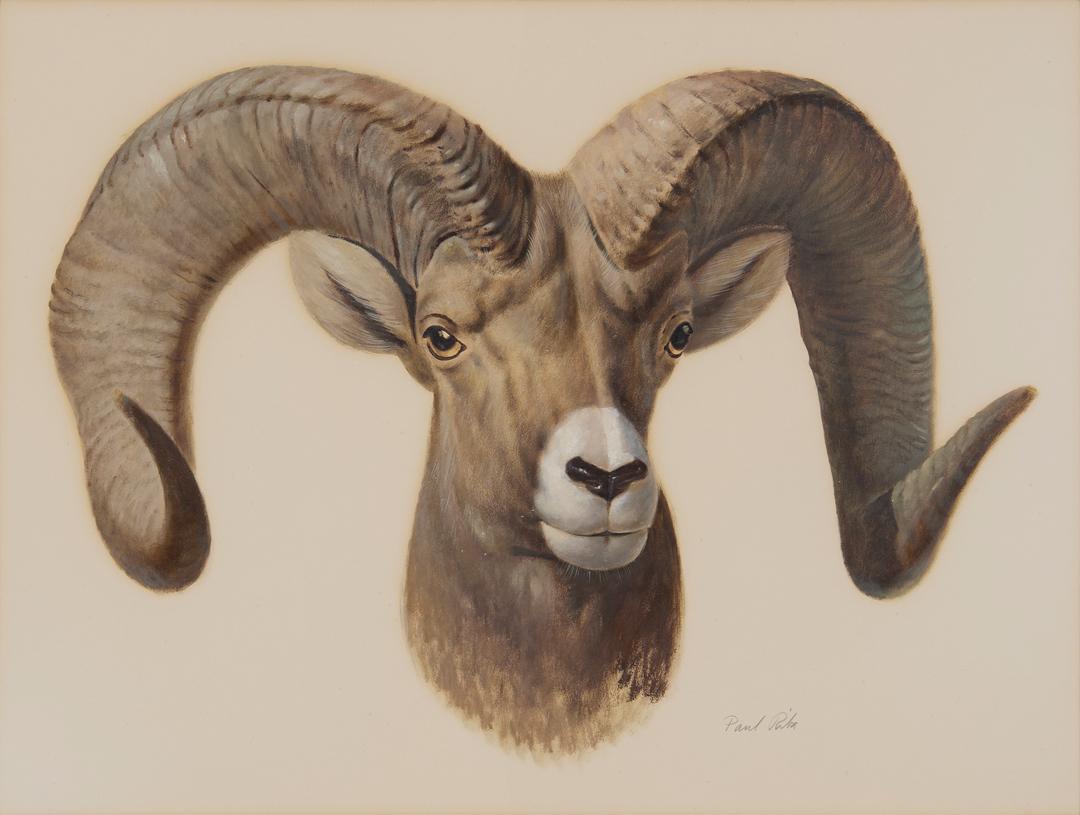 Oveja cimarrona, pintura al óleo del siglo XX del Surrealista Mágico, Escuela de Cleveland
