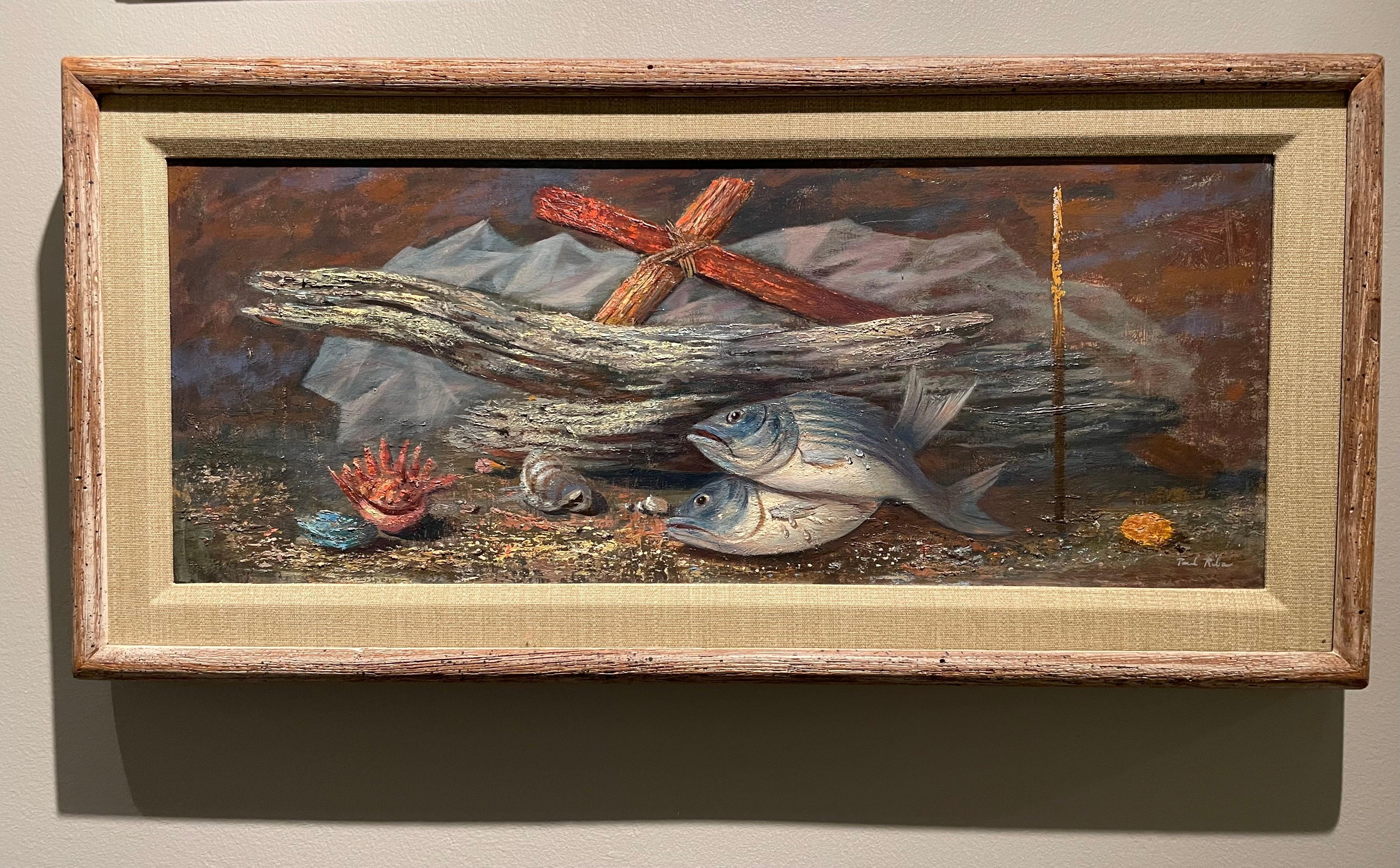 Driftwood & Fish, Mid-20th Century Magical Realism, Surrealist Cleveland Artist For Sale 7