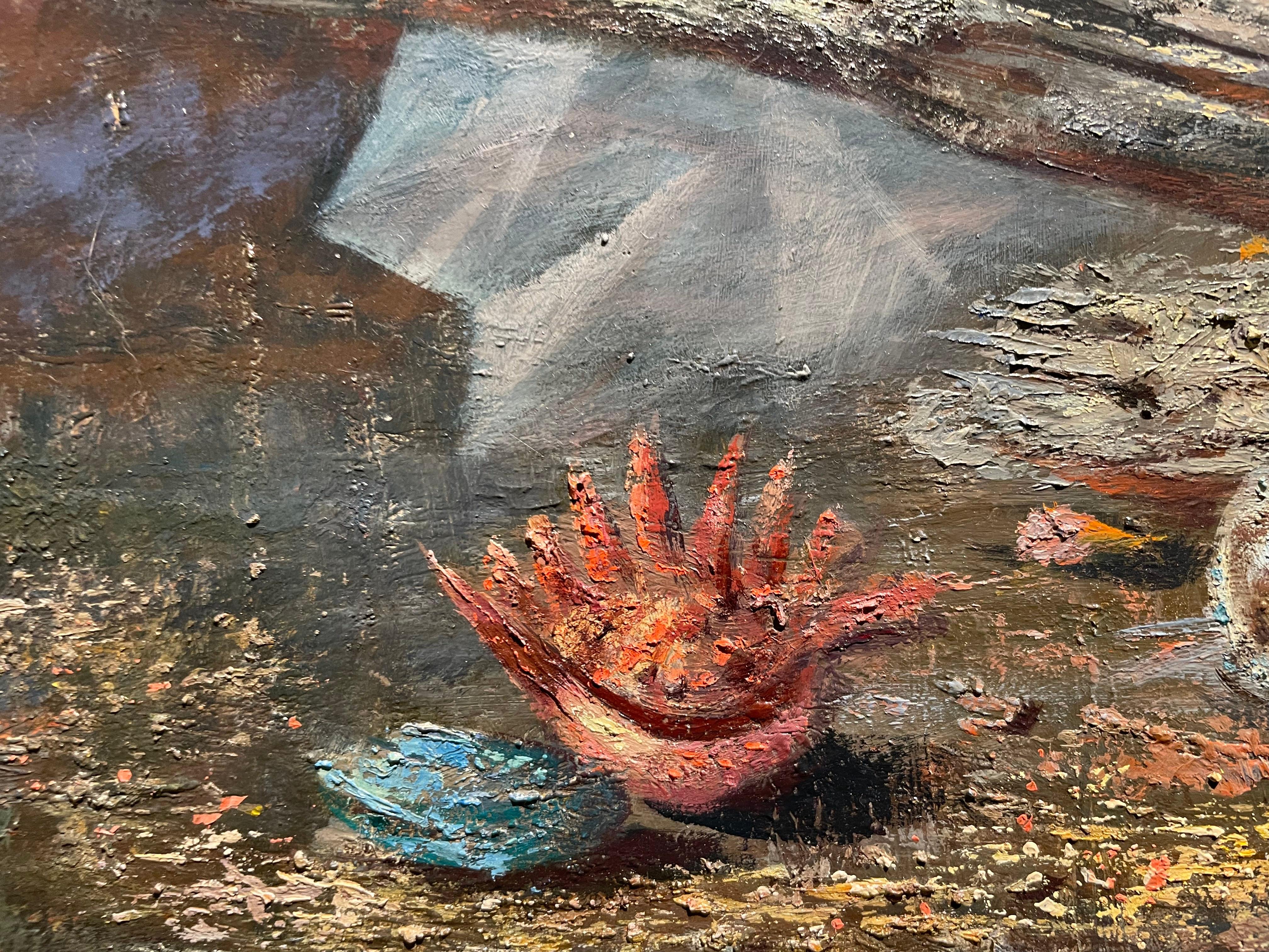 Driftwood & Fish, Mid-20th Century Magical Realism, Surrealist Cleveland Artist For Sale 1