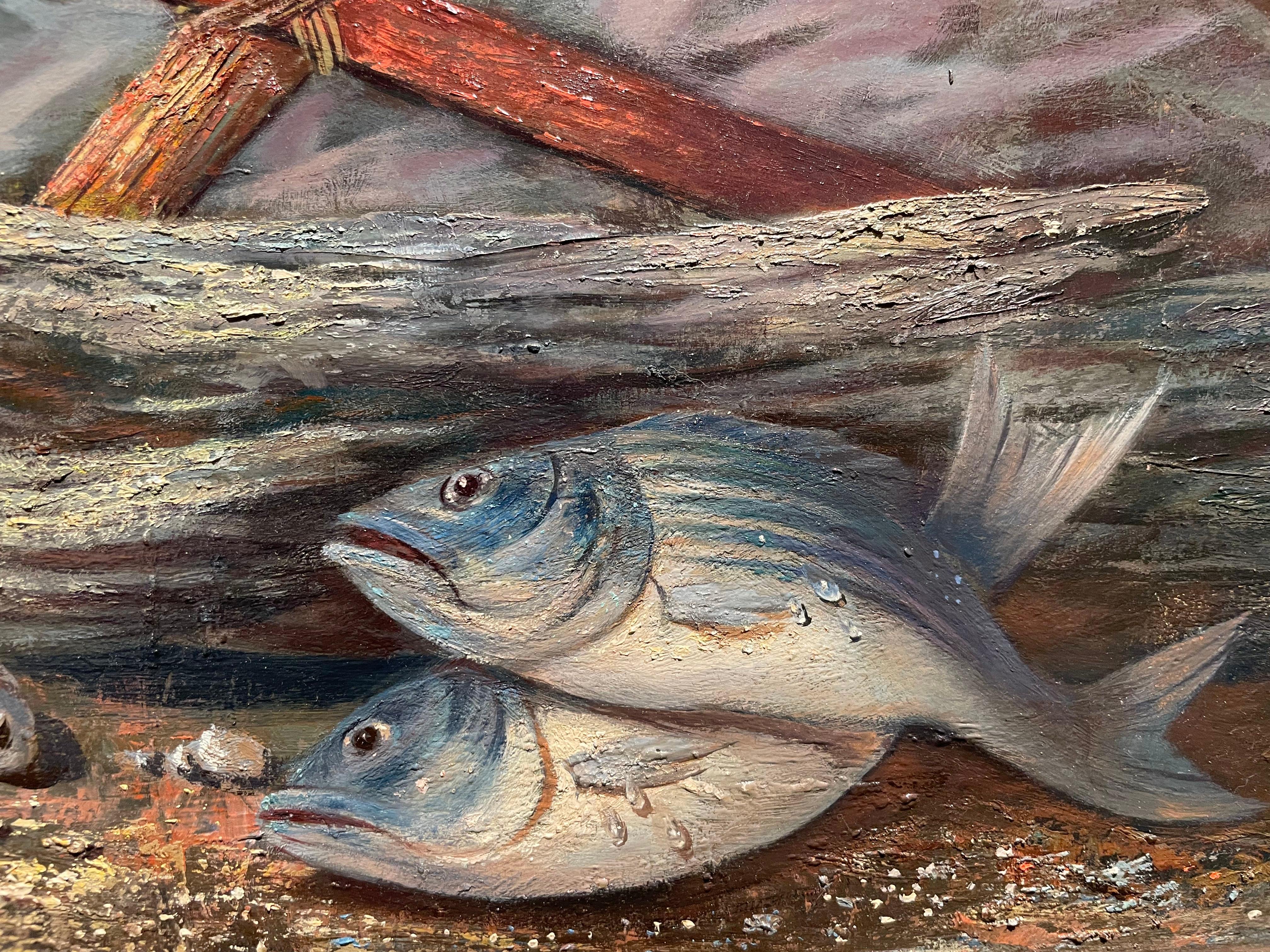 Driftwood & Fish, Mid-20th Century Magical Realism, Surrealist Cleveland Artist For Sale 2