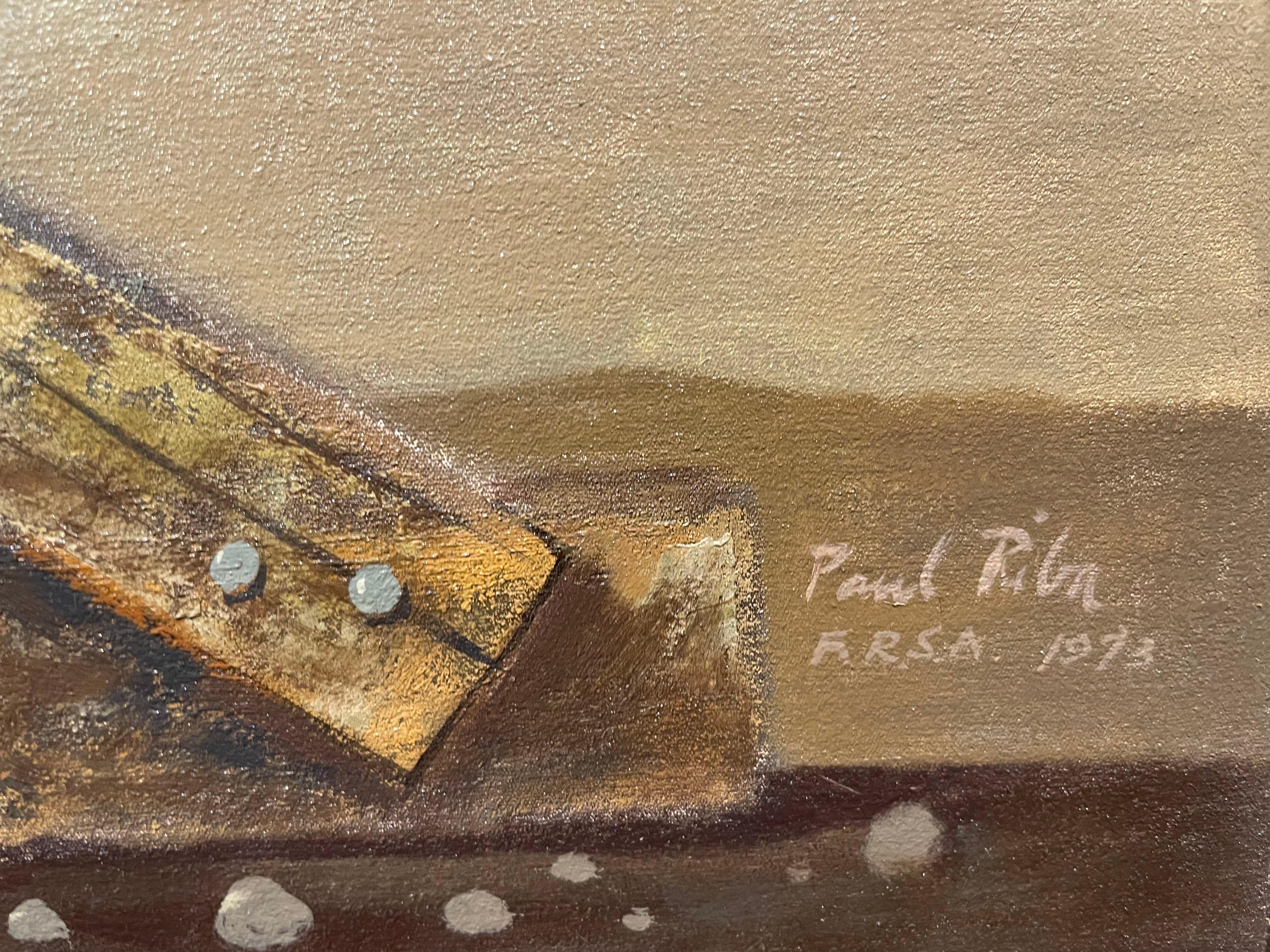 Ritter in Rüstung mit Pferd, große magisch-realistische Landschaft im Angebot 9