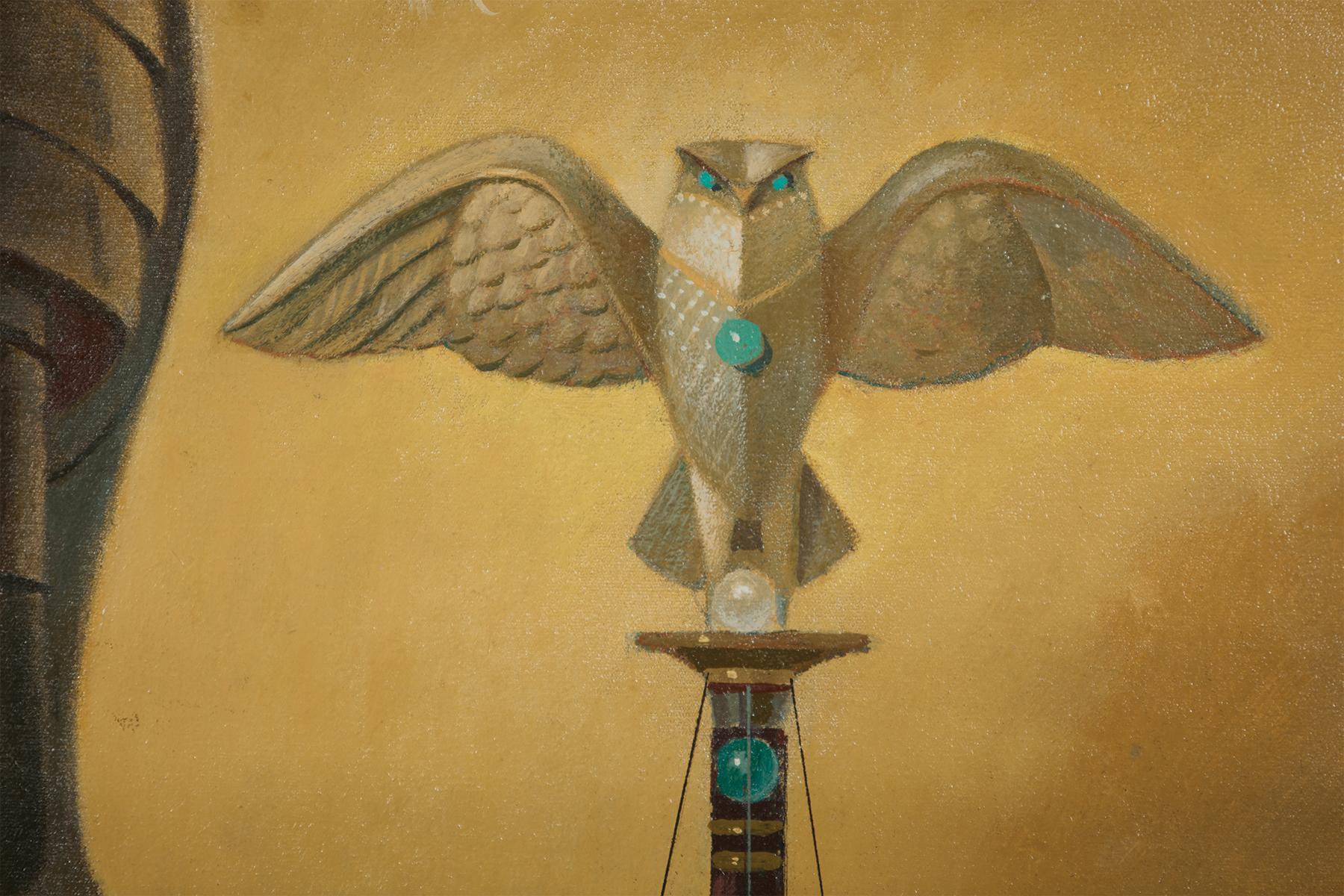 Ritter in Rüstung mit Pferd, große magisch-realistische Landschaft im Angebot 1