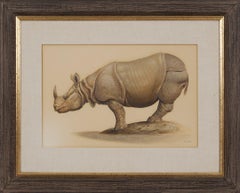 Grandes rhinocéros du 20e siècle, réalisme magique, artiste de l'école de Cleveland