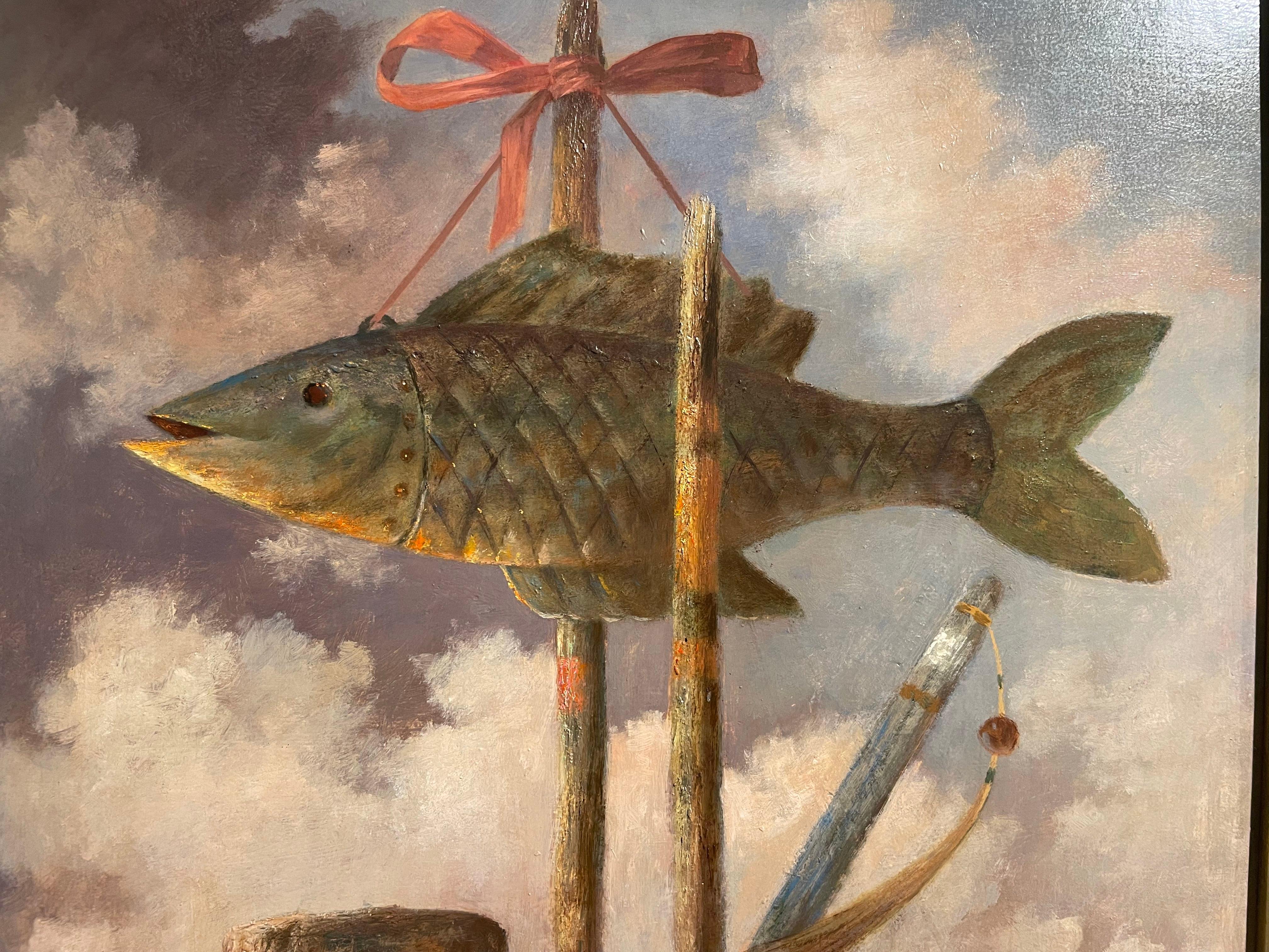 Mid-20th Century Magical Realism, Surrealist Painting, Cleveland School Artist For Sale 8