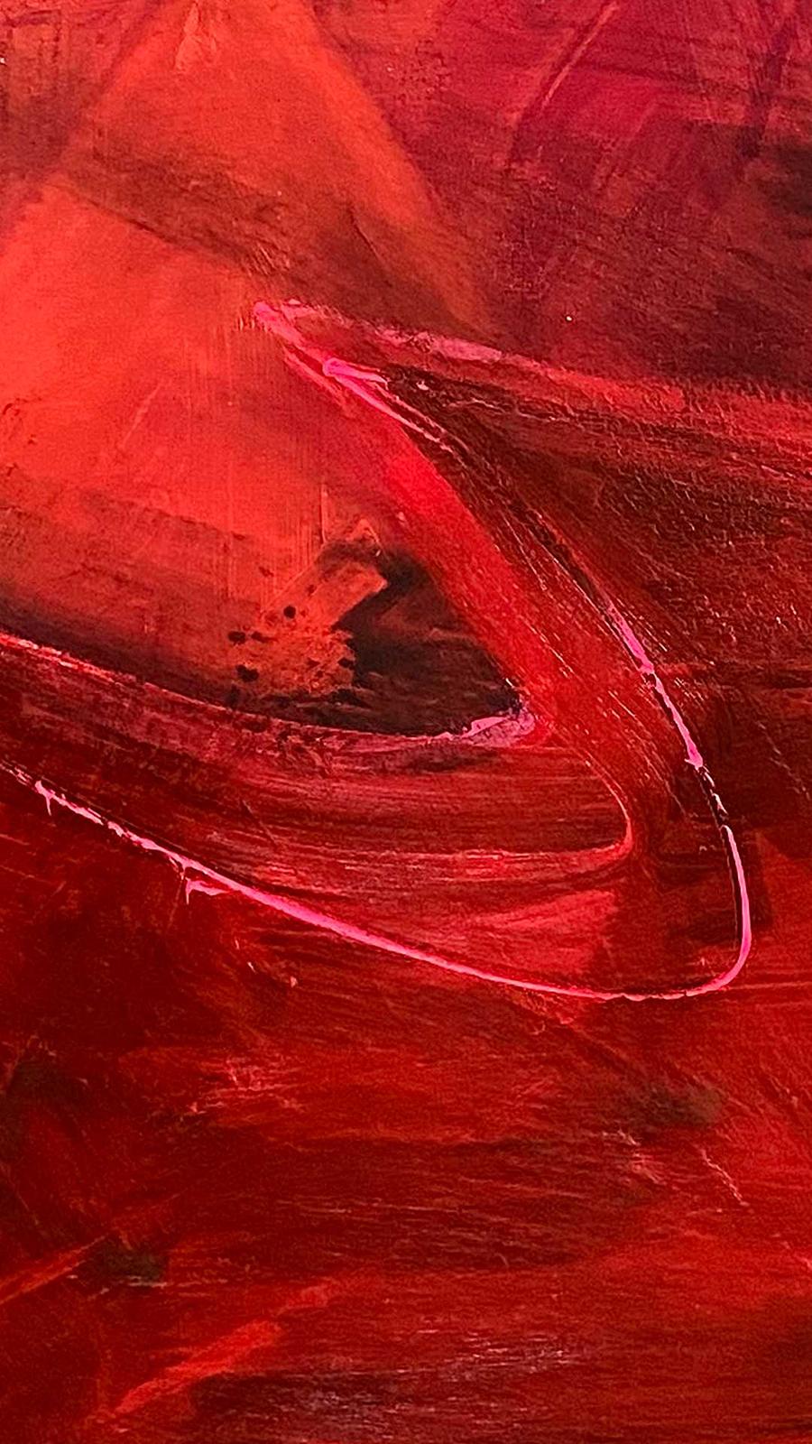 Bandiera in territorio sconosciuto III (pittura astratta) - Abstract Painting Rosso di Paul Richard Landauer