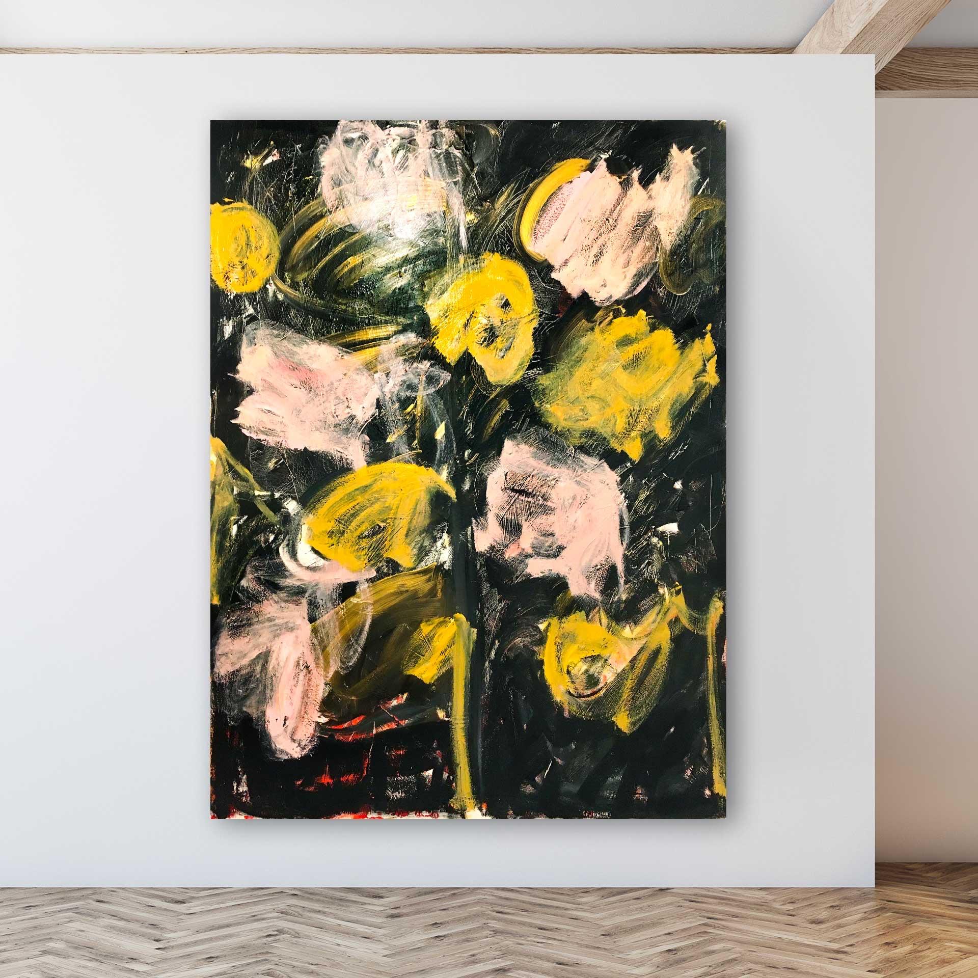 Le rêve d'Hélènes (peinture abstraite) - Noir Abstract Painting par Paul Richard Landauer
