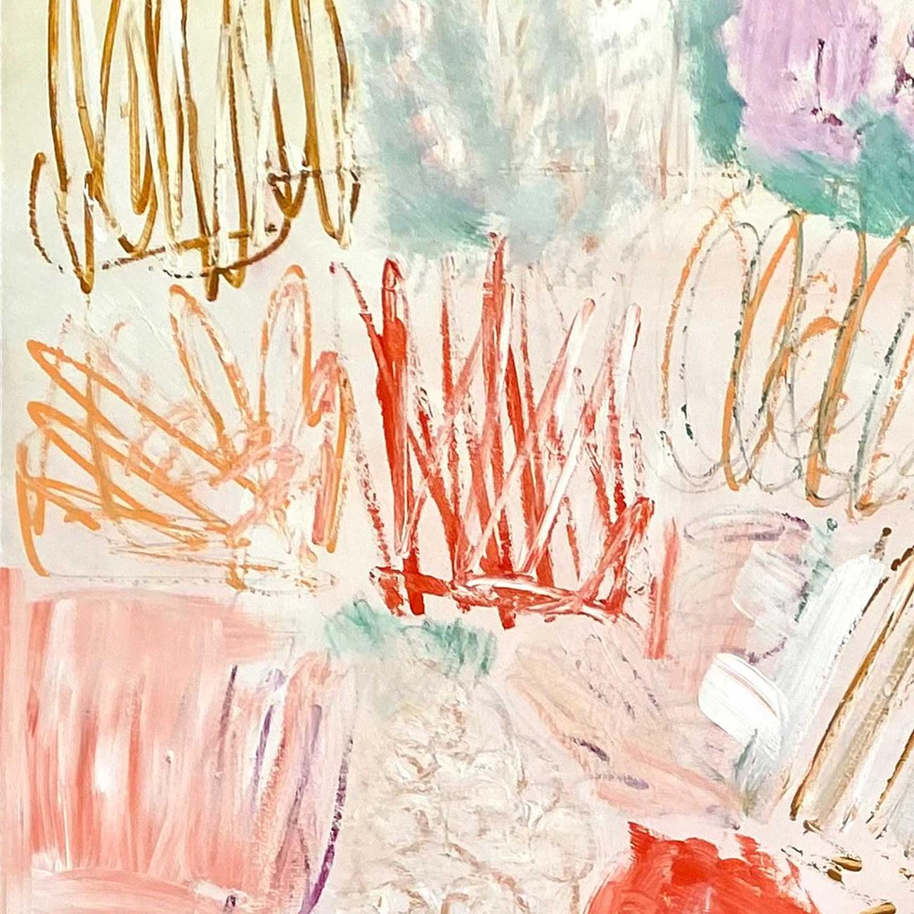 Il giardino di Helen - Dietro il cancello (pittura astratta) - Abstract Painting Beige di Paul Richard Landauer