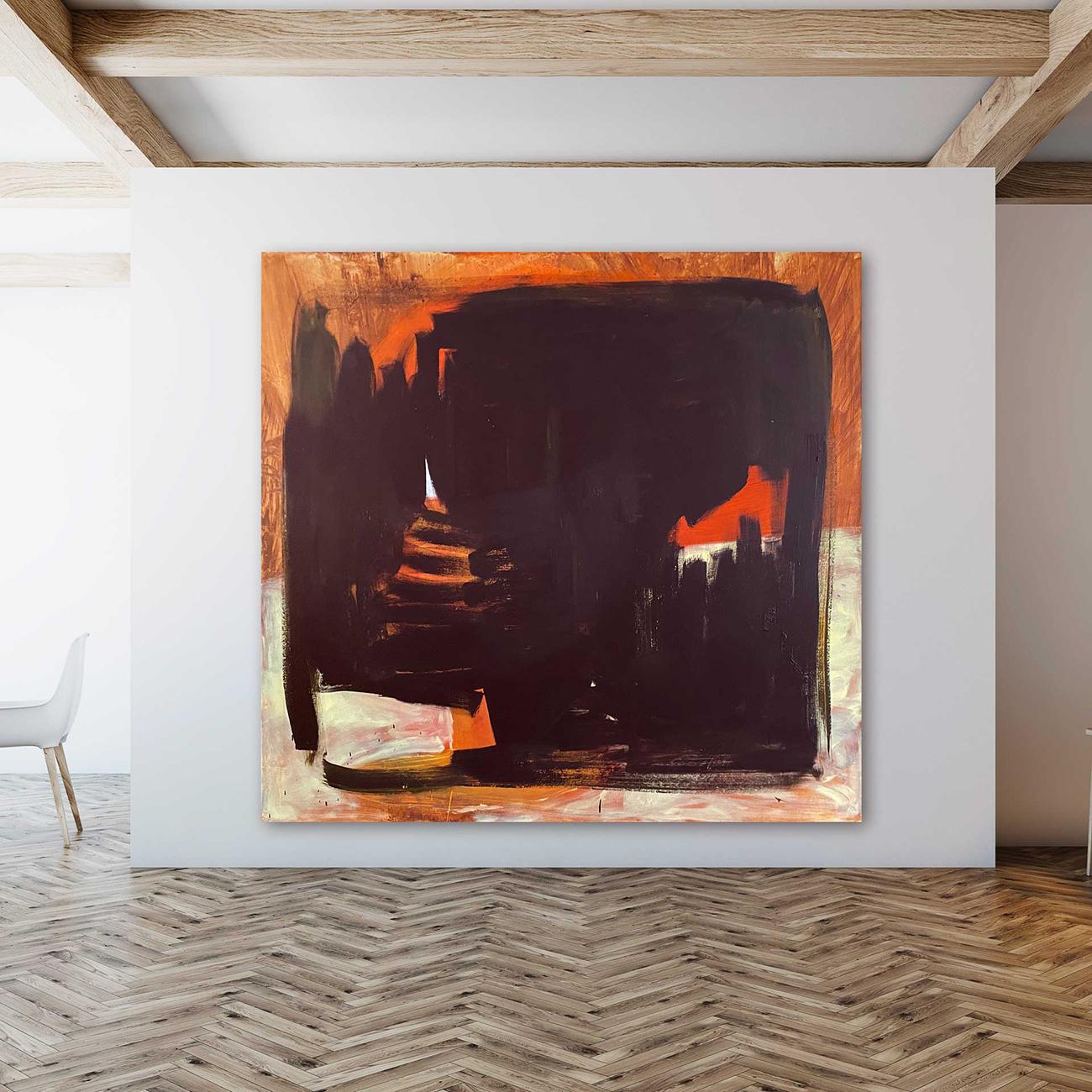 Senza titolo quasi nero (pittura astratta) - Painting Astratto di Paul Richard Landauer