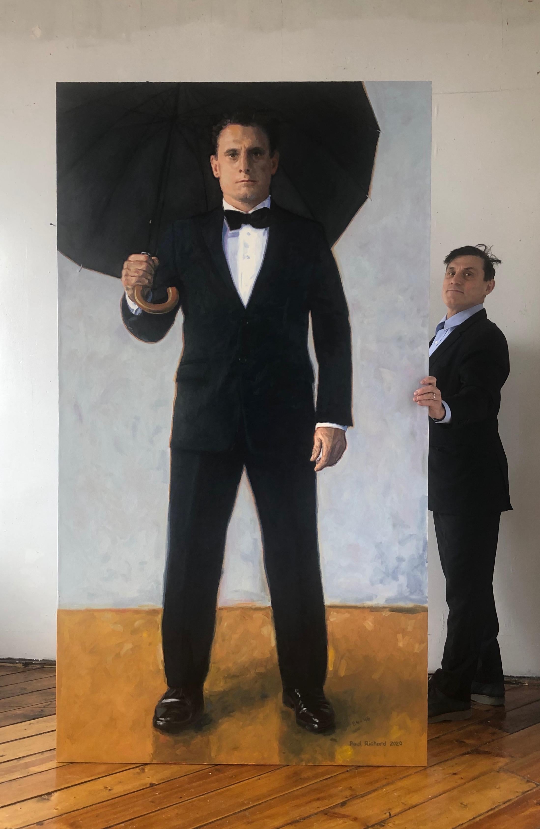 Umbrella Man - Painting by Paul Richard