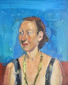 Paul Richards (b.1949) EXPRESSIONIST FRENCH Modernist Oil Painting PORTRAIT LADY