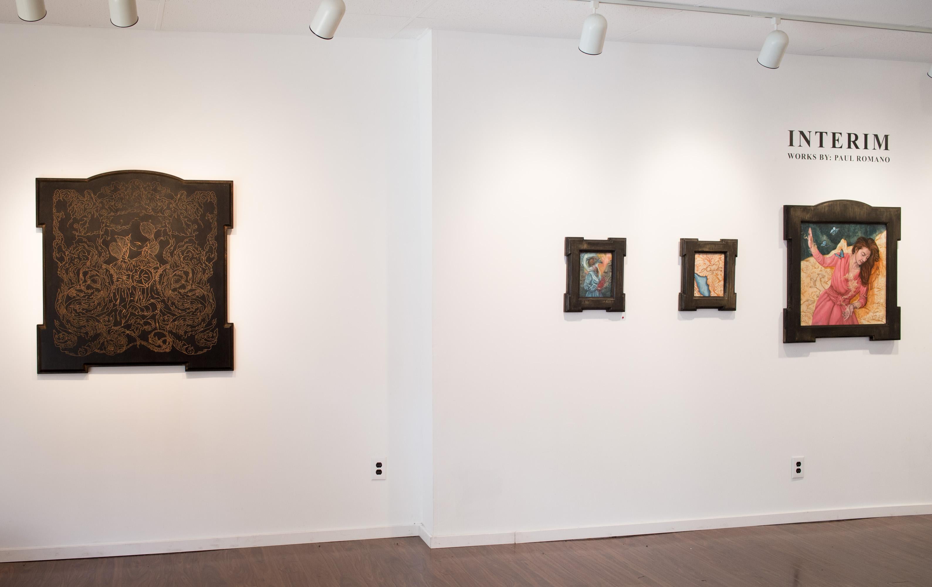 Figuratives Ölgemälde „Heroine (Intercessor)“, sitzende Frau mit Schmetterlingen im Angebot 5