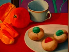 Frühstück mit Vogel   Zeitgenössisches Stillleben, Ölgemälde