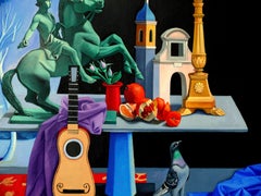 Mesa de los Poetas. Bodegón contemporáneo al óleo