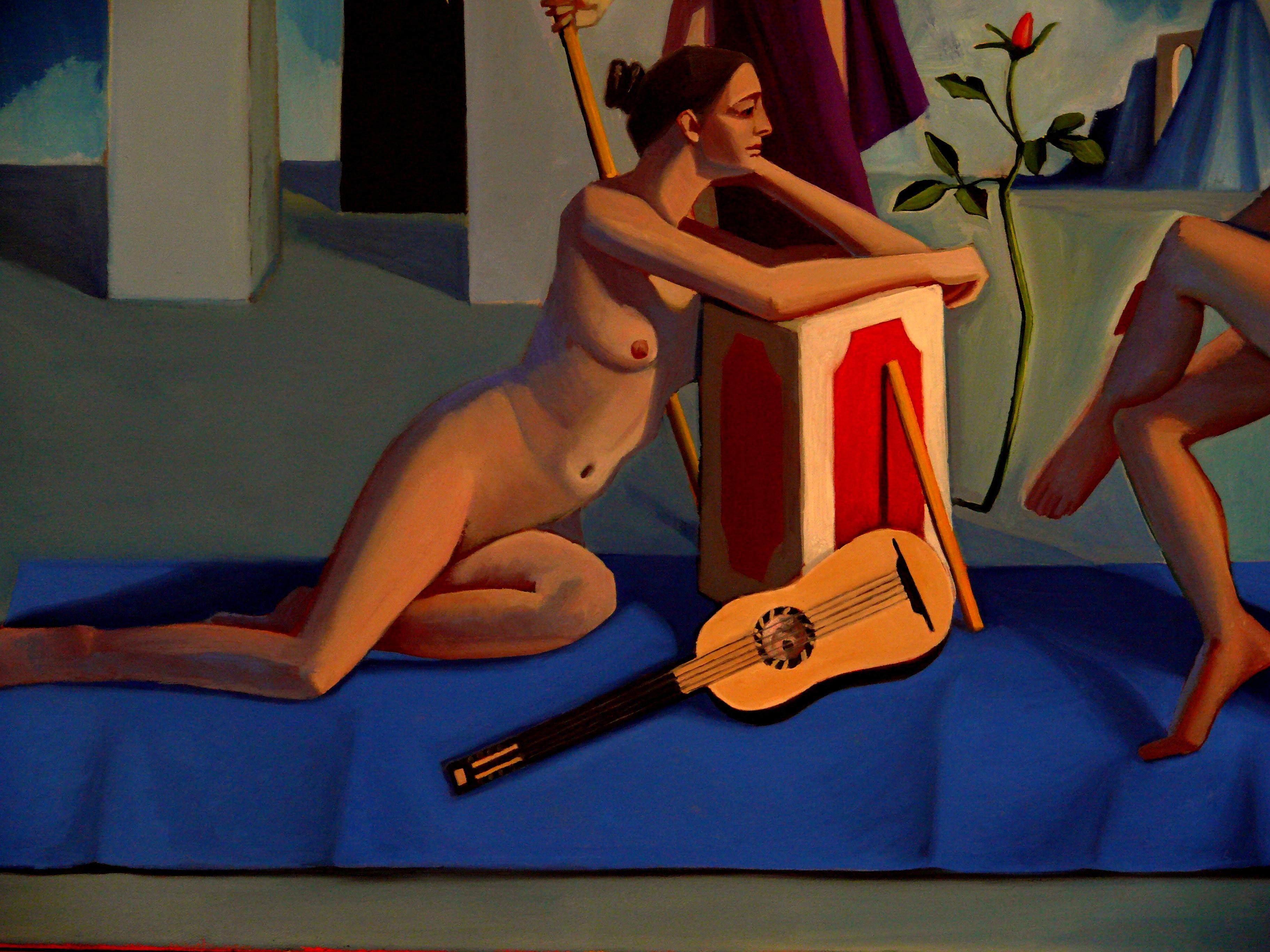 Le tre grazie II    Pittura ad olio figurativa contemporanea - Painting Contemporaneo di Paul Rossi