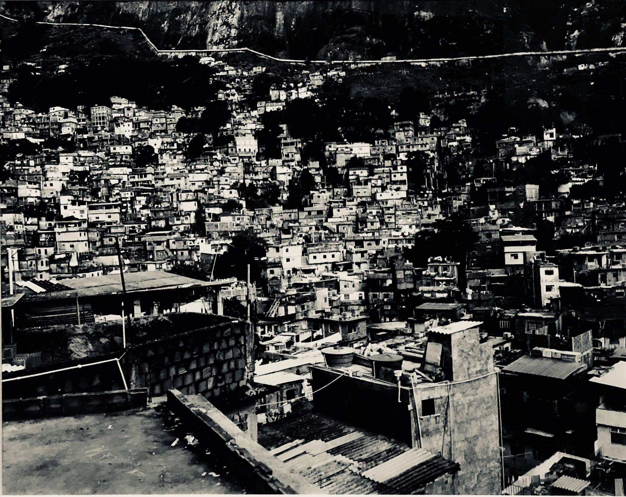 Paul Rowland Black and White Photograph - Large Scale Vintage Silver Gelatin Print Brazil Favela Cityscape Rio de Janeiro