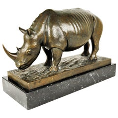Paul Rudin, Rhinoserus, Patinated Bronze Sculpture, 1970s