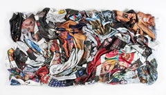 Sculpture murale unique recyclée du New York Times signée par l'artiste, The Times