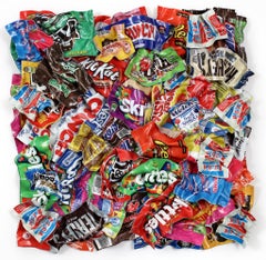 Paul Rousso - The Sweet Stuff - candy wrappers - wall sculpture 
