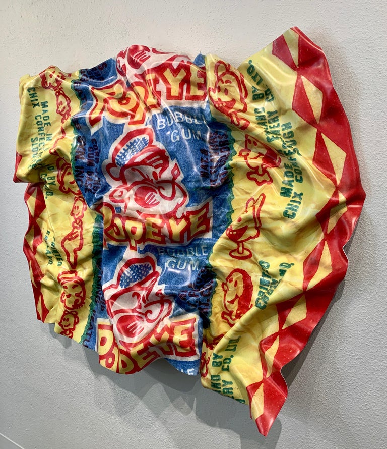 Paul Rousso Popeye Bubble Gum Wrapper, Paul Rousso PopArt HandSculpted Candy Polystyrene For