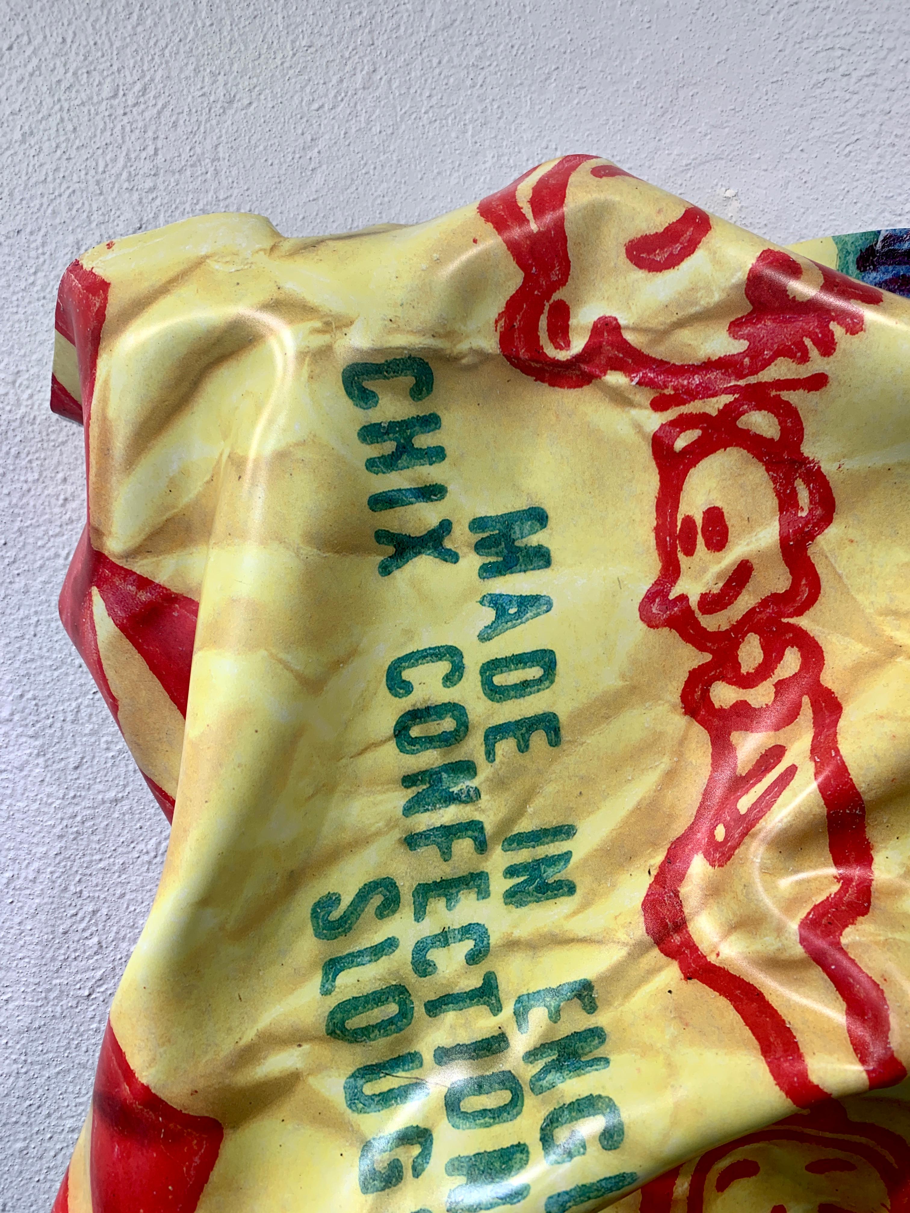 Popeye Bubble Gum Wrapper, Paul Rousso Pop-Art Hand-Sculpted Candy Polystyrene For Sale 1