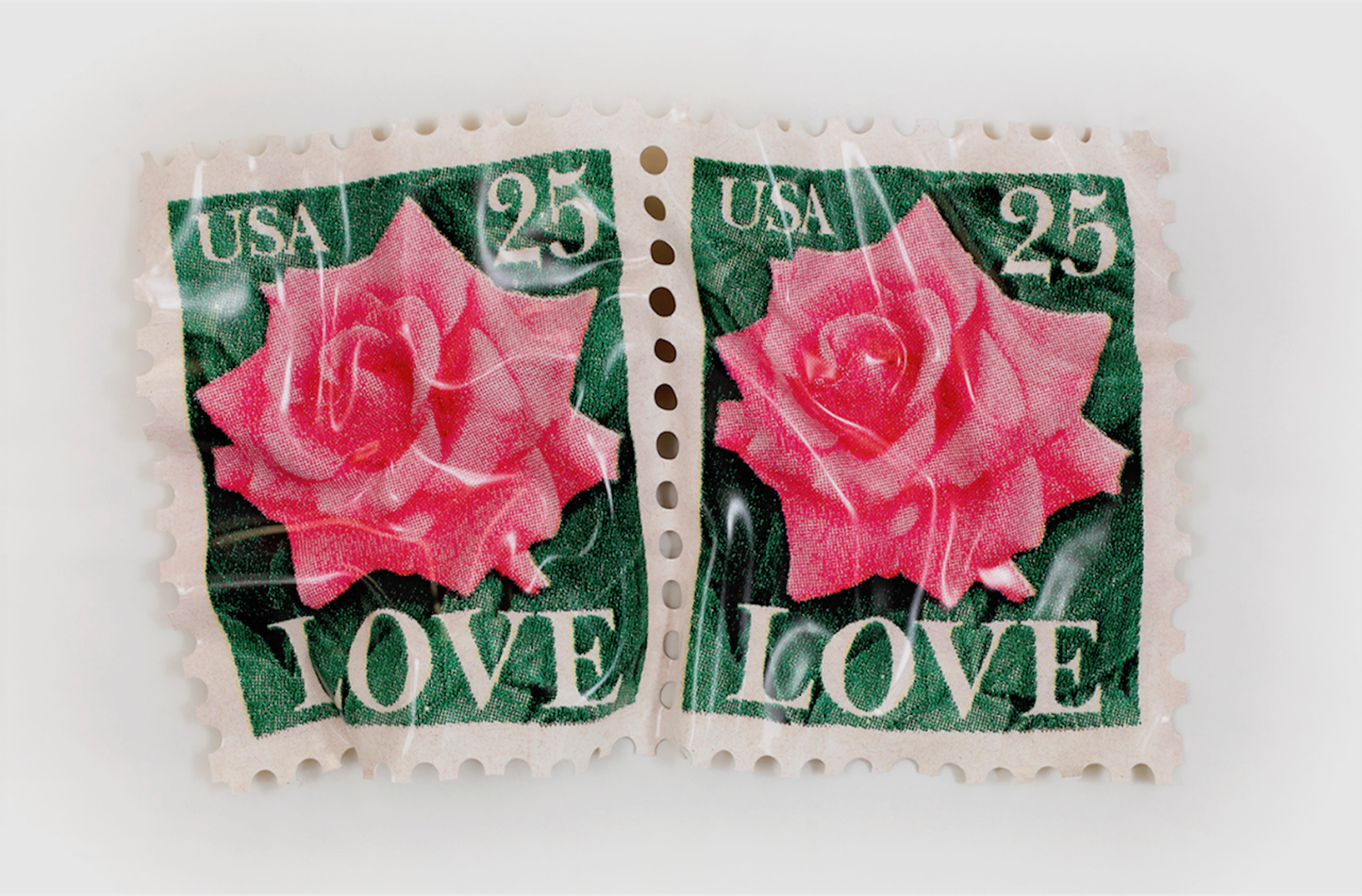 Paul Rousso Figurative Sculpture - Two Rose Love Stamps