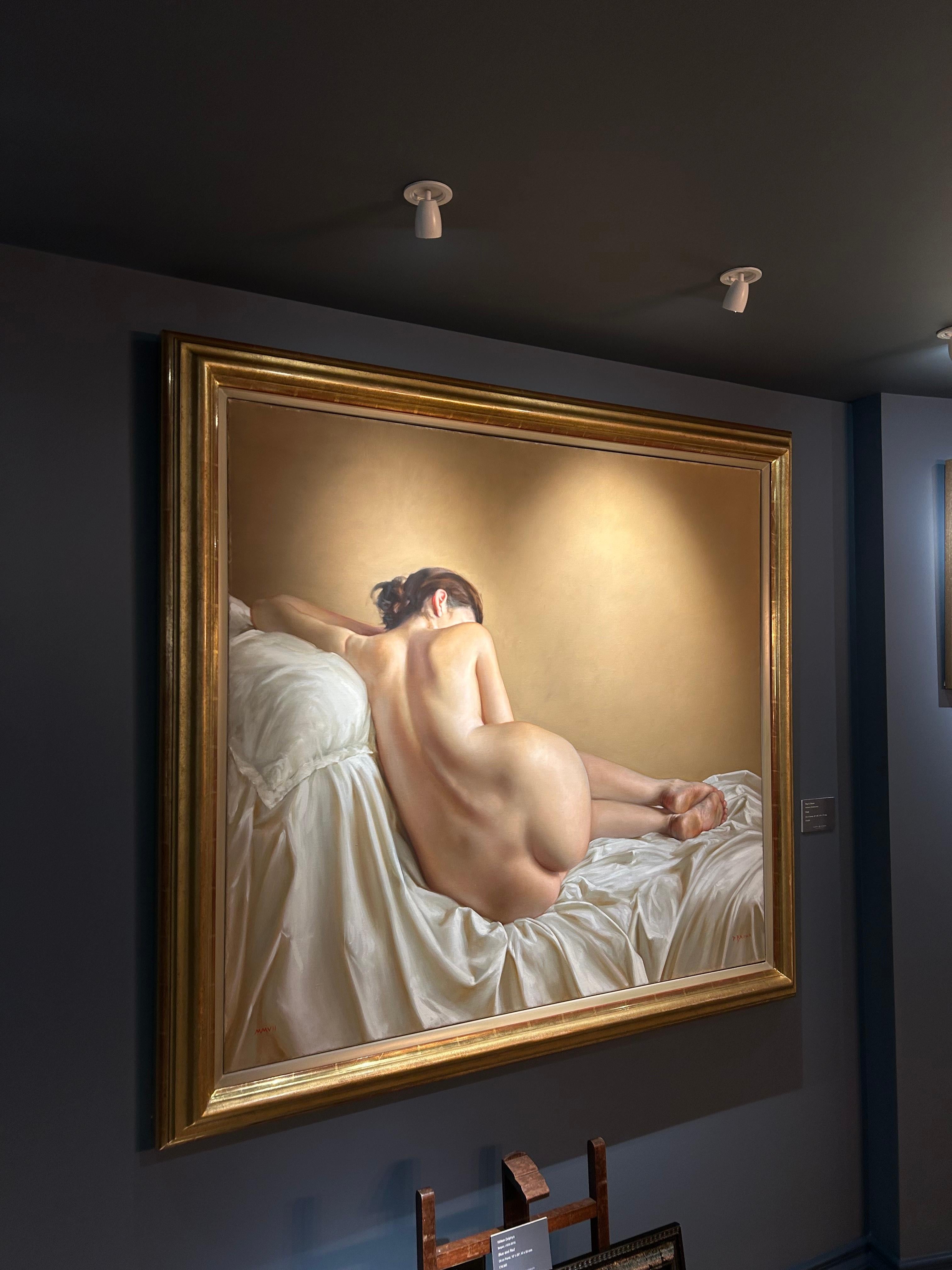 Ease - Pittura realistica di nudo di figura sdraiata - Portrait Painting Marrone di Paul S Brown