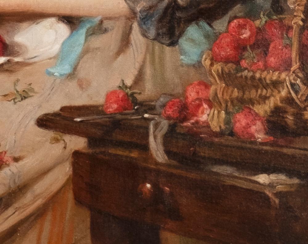 Jeune fille française avec des fraises en vente 1