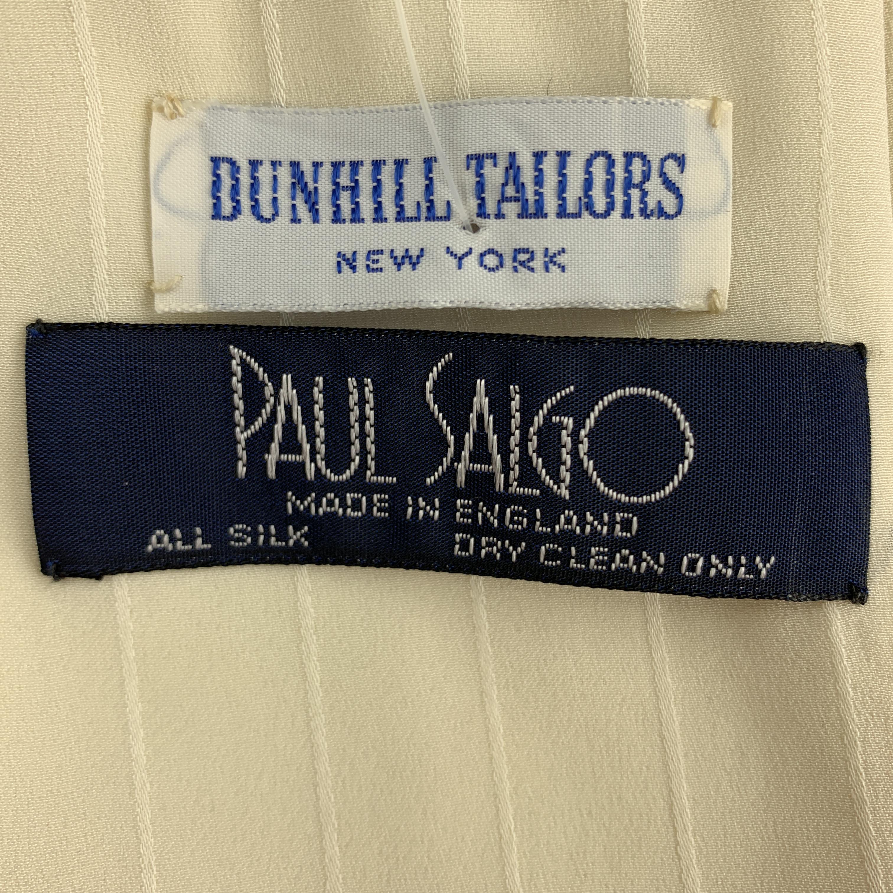 PAUL SALGO Stripe Cream Silk Scarf In Excellent Condition In San Francisco, CA