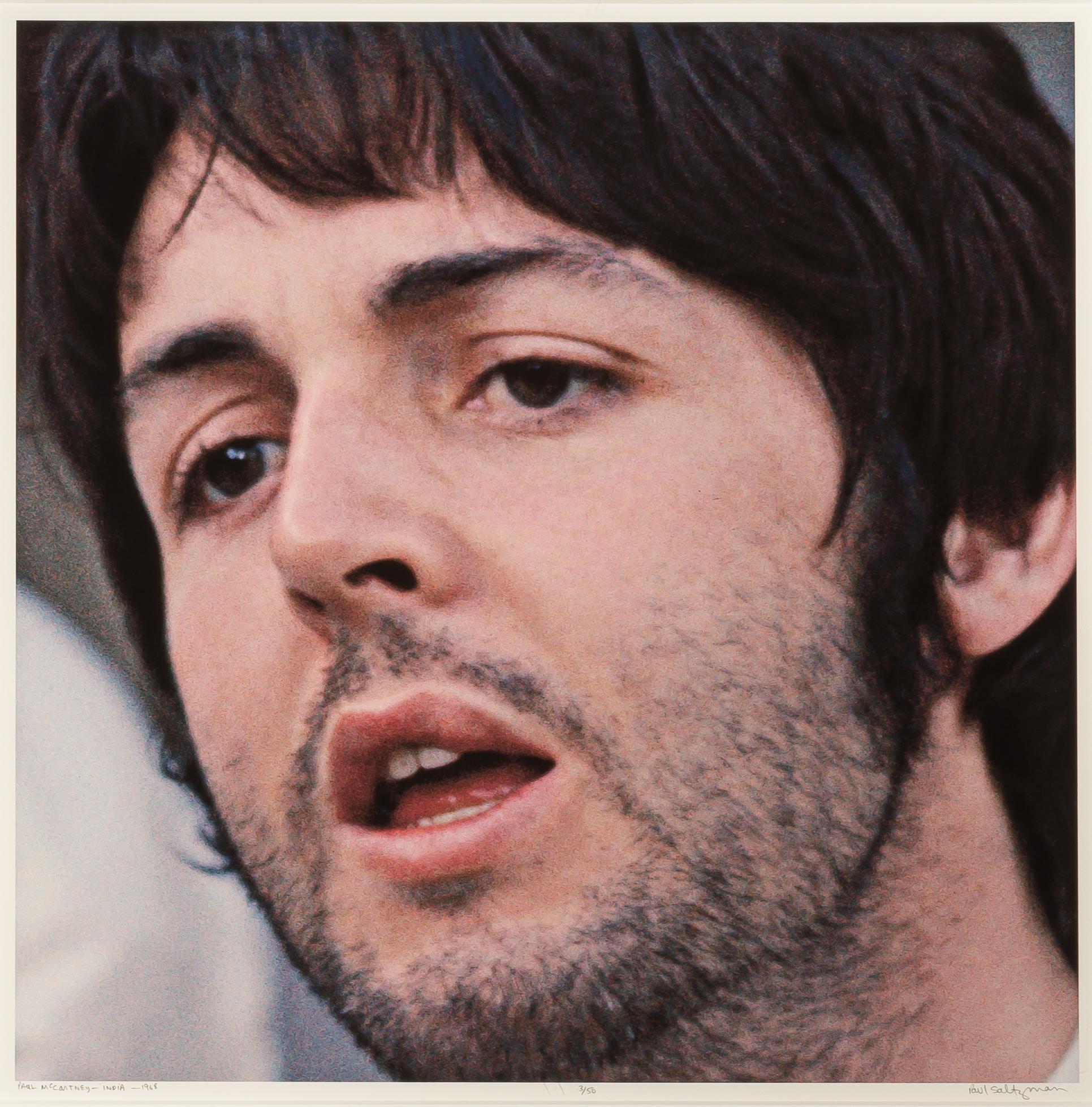 John Lennon, Paul McCartney, George Harrison and Ringo Starr, Rishikesh India - Pop Art Photograph by Paul Saltzman