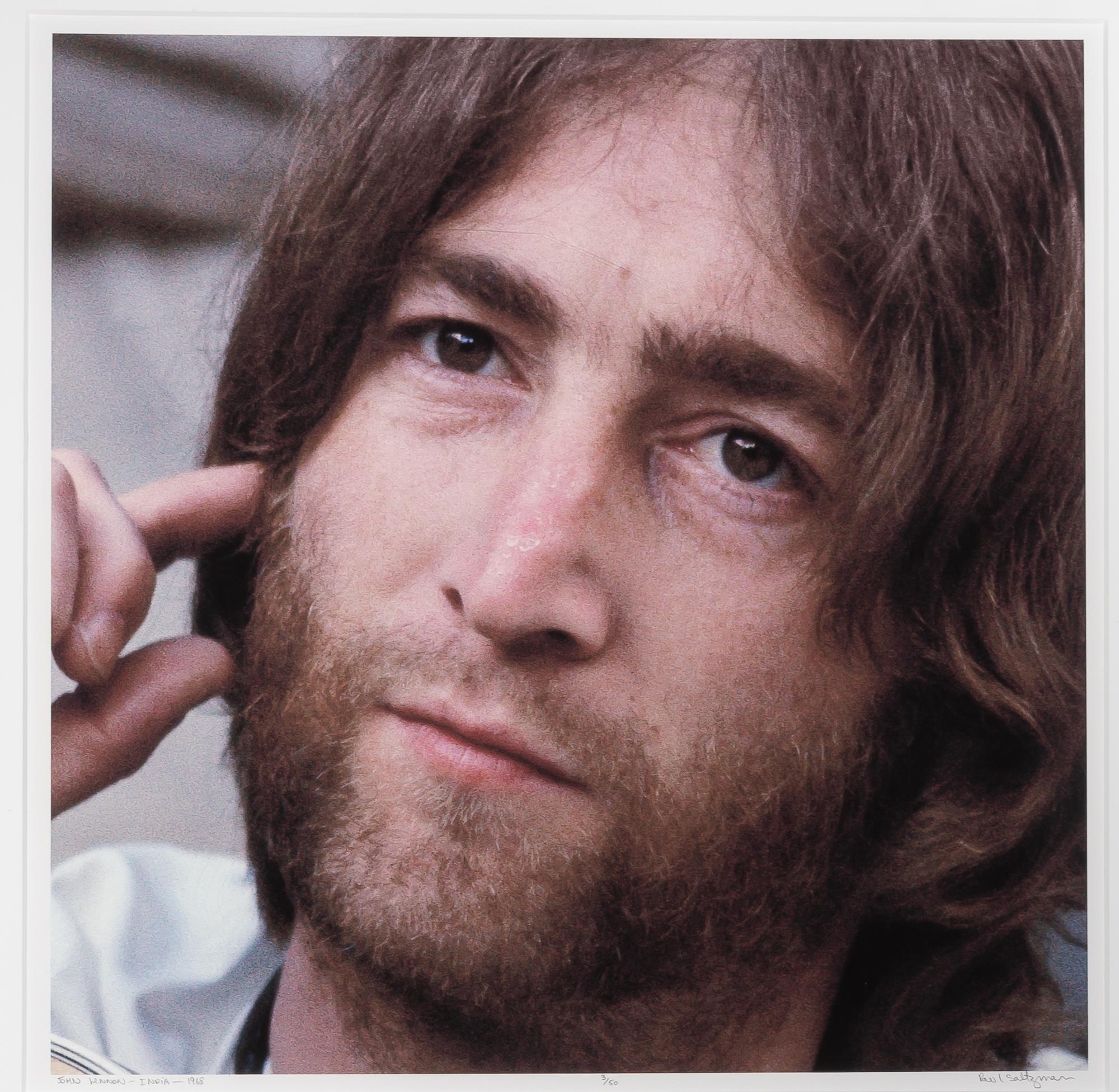 Artist: Paul Saltzman (1943)
Title: John Lennon, Paul McCartney, George Harrison and Ringo Starr, Rishikesh India (Beatles), suite of four
Year: 1968; printed circa 1993
Medium: Digital chromogenic prints on photographic paper
Edition: 1/50, 3/50,