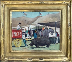 "Hippo" Paul Sample, Regionalist, Atmospheric Circus Performers and Animal Scene
