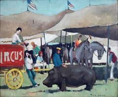 Vintage "Hippo" Paul Sample, Regionalist, Atmospheric Circus Performers and Aminal Scene